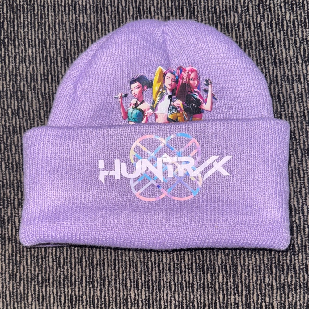 Brand New K Pop Demon Hunters Huntrix Purple Kids Beanie! 10/10